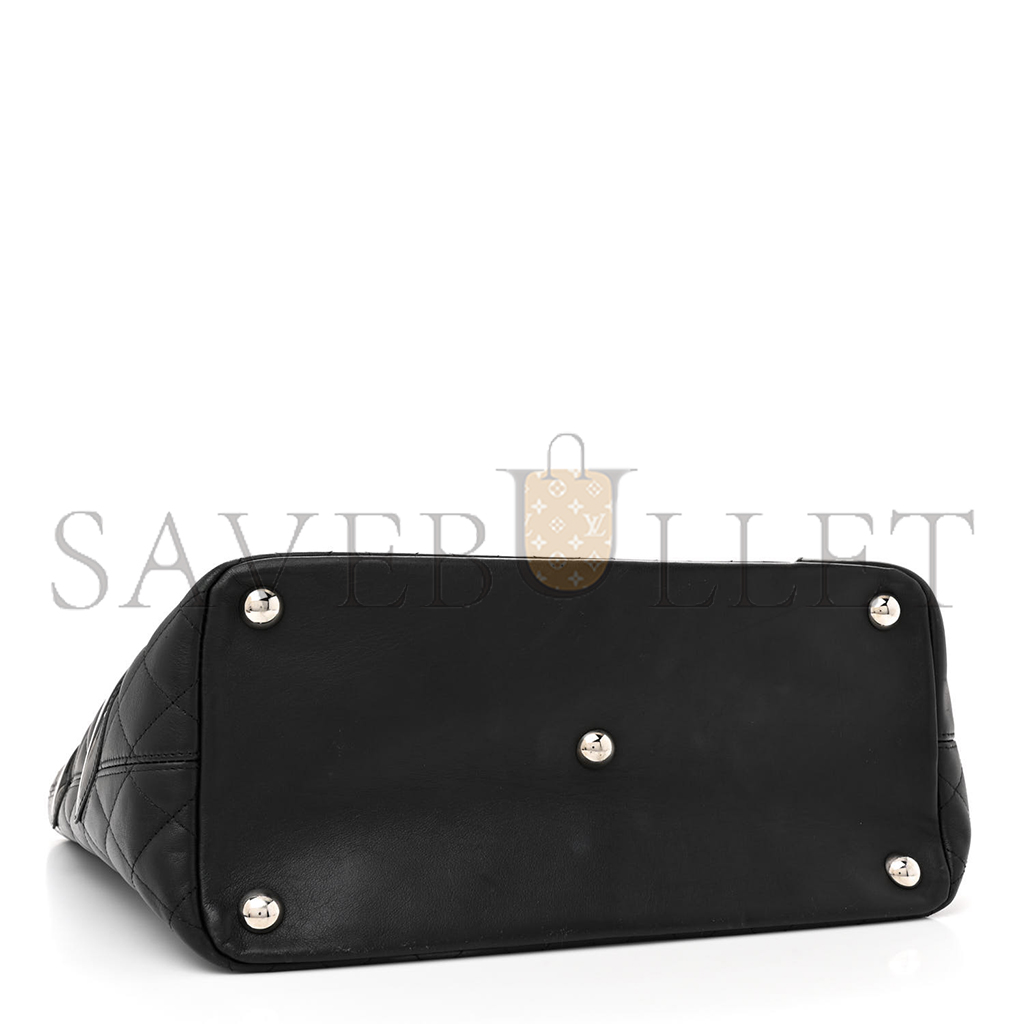 CHANEL MASTER CALFSKIN QUILTED LARGE CAMBON TOTE BLACK (30*25*15cm)